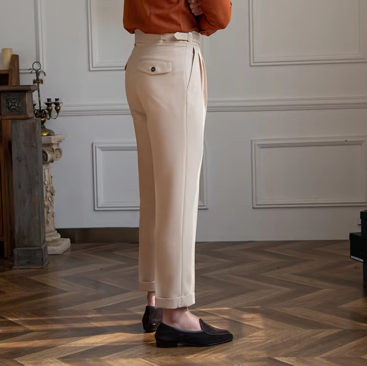 Beige Classic Double Buckle Gurkha Pant By Sartorio Nero