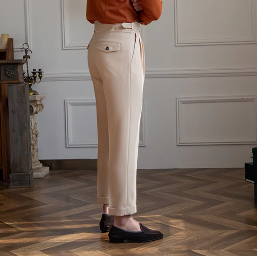 Beige Classic Double Buckle Gurkha Pant By Sartorio Nero