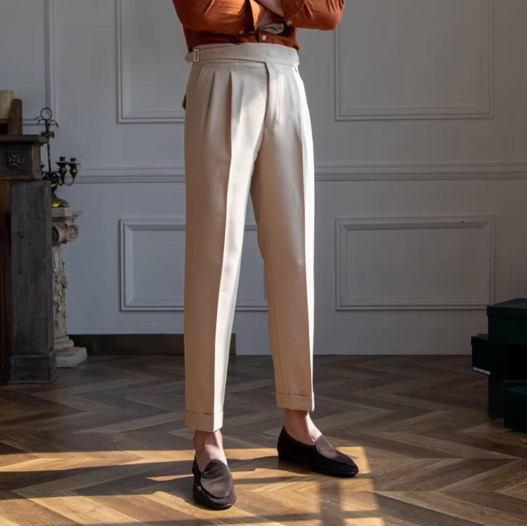 Beige Classic Double Buckle Gurkha Pant By Sartorio Nero