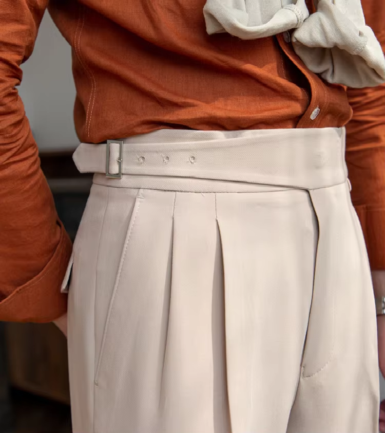 Beige Classic Double Buckle Gurkha Pant By Sartorio Nero