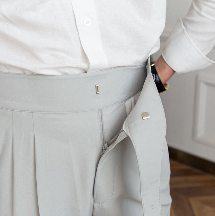 Grey Classic Double Buckle Gurkh Pant By Sartorio Nero