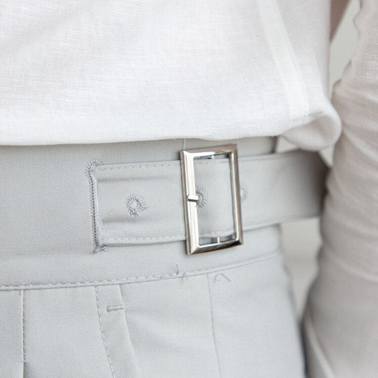 Grey Classic Double Buckle Gurkh Pant By Sartorio Nero