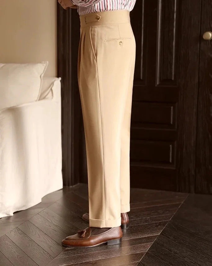 Beige Classic Double Button Gurkh Pant By Sartorio Nero