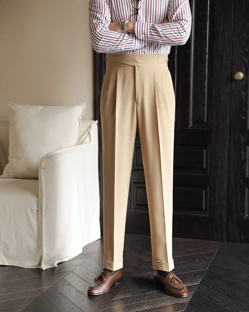 Beige Classic Double Button Gurkh Pant By Sartorio Nero