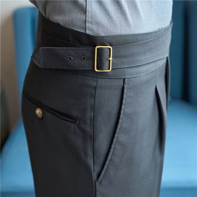 Dark Grey Exotic Gurkha Pant By Sartorio Nero