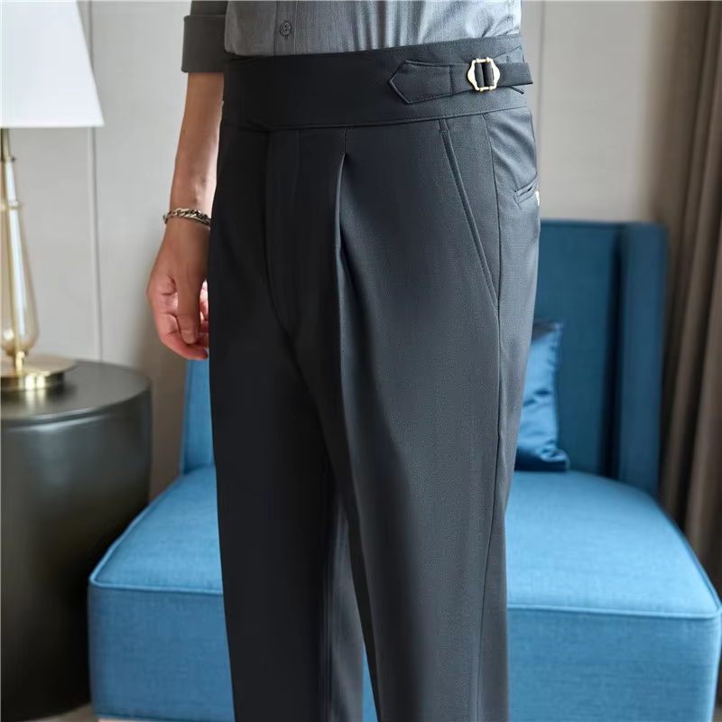 Dark Grey Exotic Gurkha Pant By Sartorio Nero