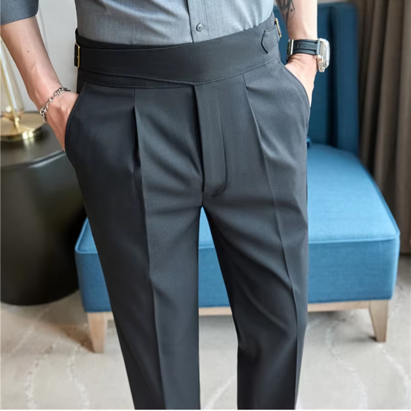 Dark Grey Exotic Gurkha Pant By Sartorio Nero