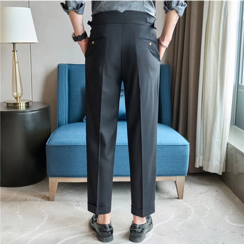 Dark Grey Exotic Gurkha Pant By Sartorio Nero