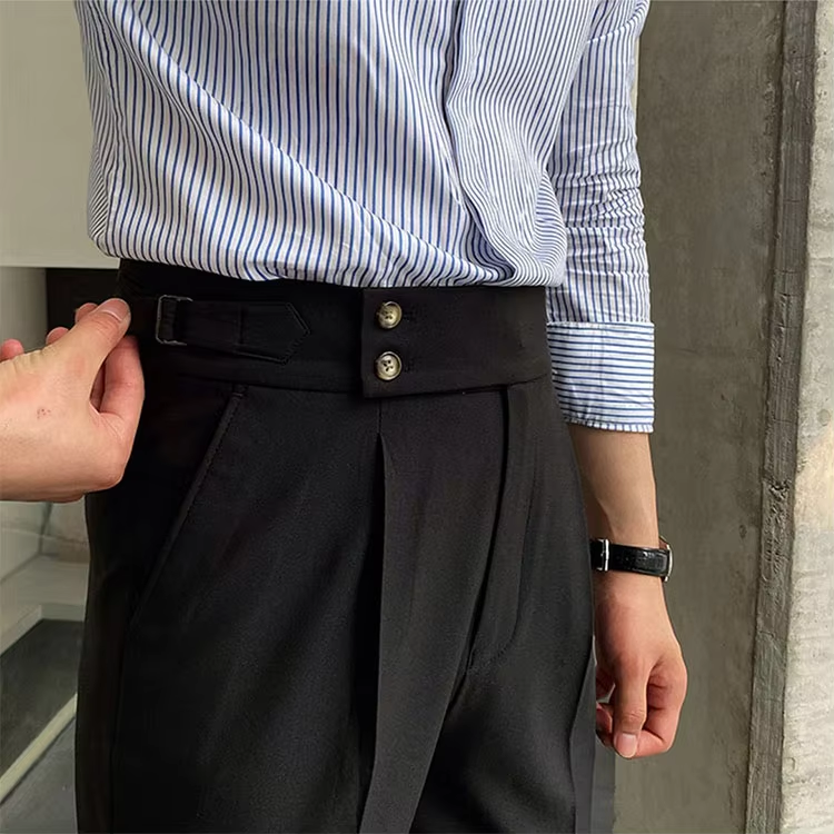 Black Signature Double Button Gurkha Pant By Sartorio Nero