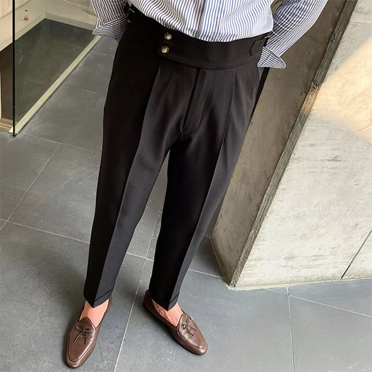 Black Signature Double Button Gurkha Pant By Sartorio Nero