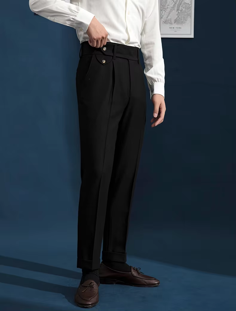 Black Flap Signature Gurkha Pant By Sartorio Nero