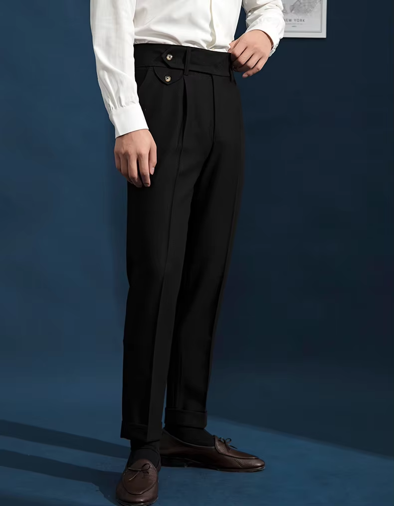 Black Flap Signature Gurkha Pant By Sartorio Nero