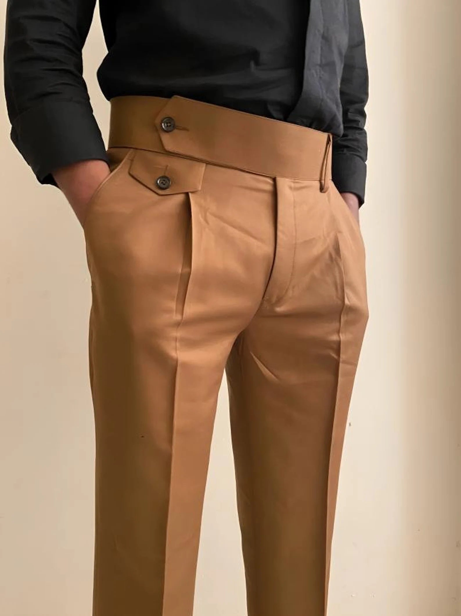 Brown Mocha Flap Signature Gurkha Pant By Sartorio Nero