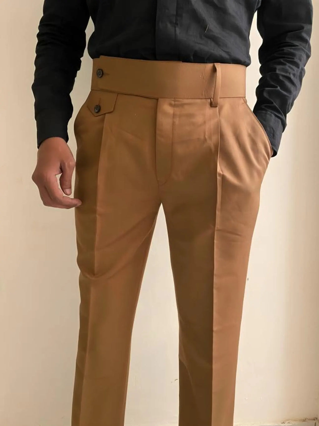 Brown Mocha Flap Signature Gurkha Pant By Sartorio Nero