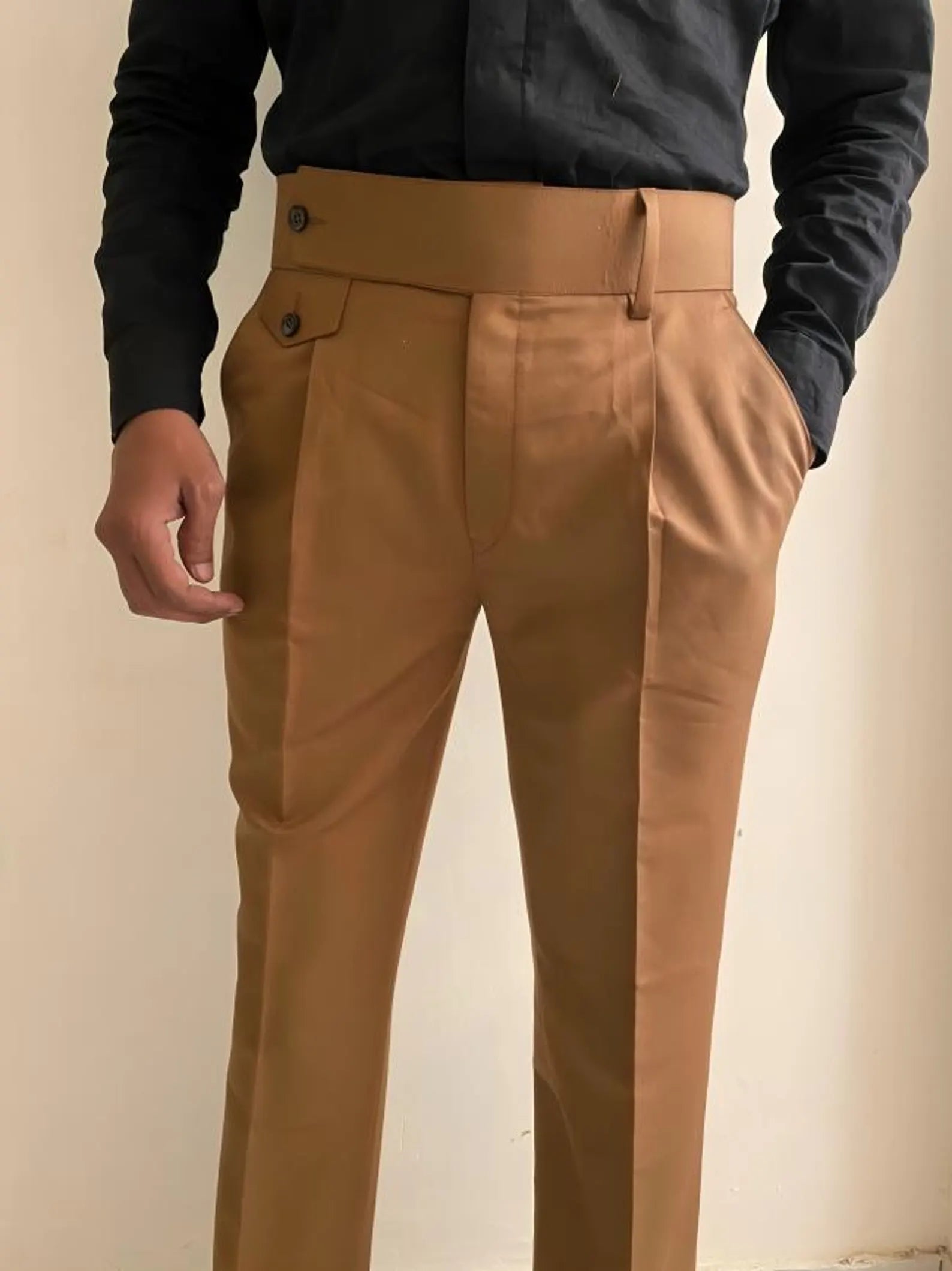 Brown Mocha Flap Signature Gurkha Pant By Sartorio Nero
