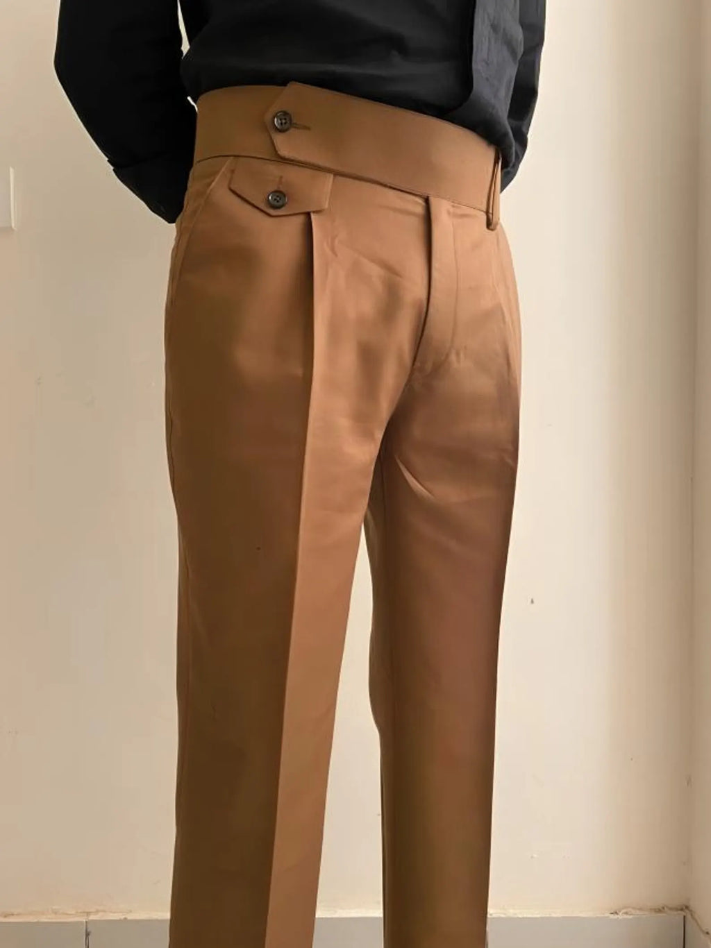 Brown Mocha Flap Signature Gurkha Pant By Sartorio Nero