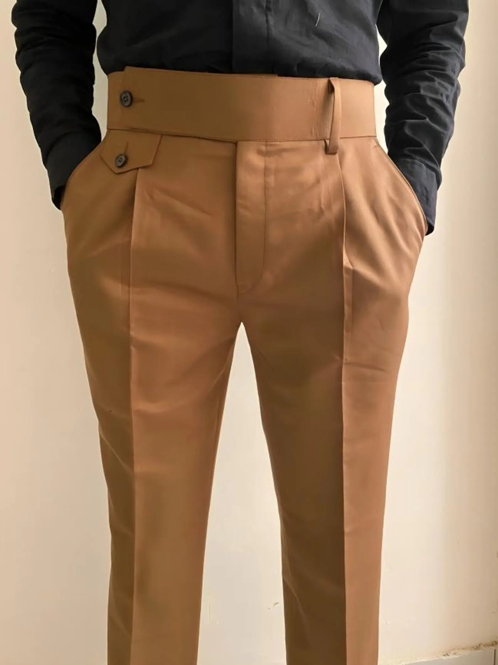 Brown Mocha Flap Signature Gurkha Pant By Sartorio Nero