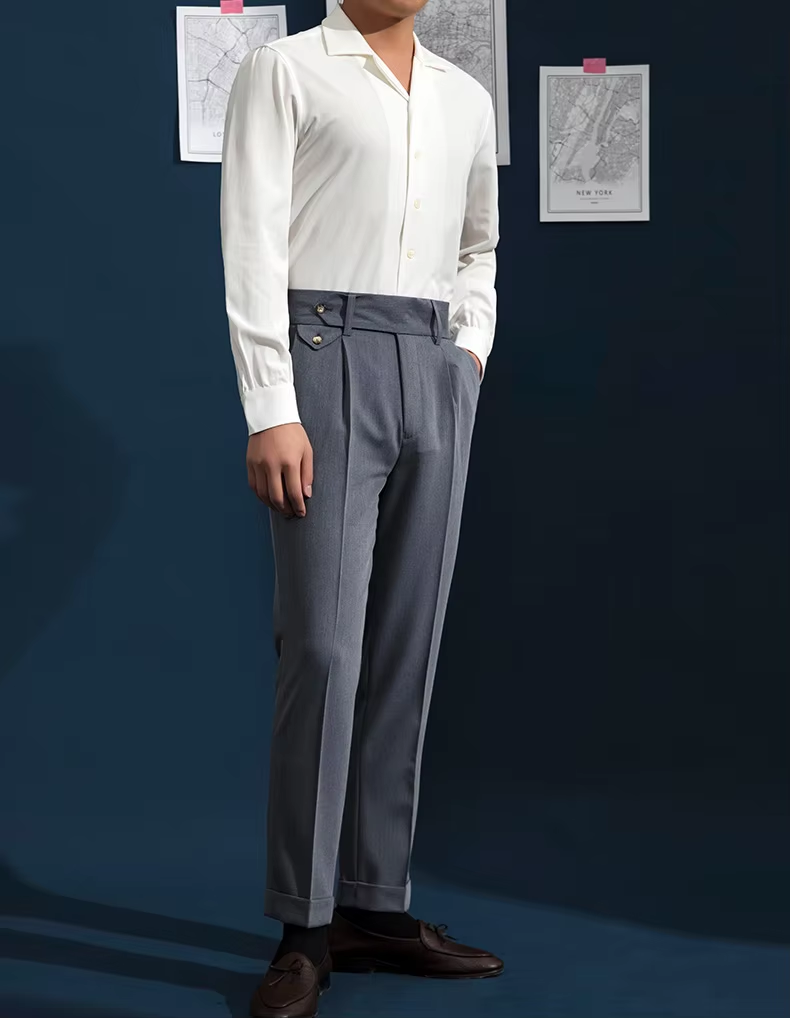 Smoke Grey Signature Flap Gurkha Pant By Sartorio Nero