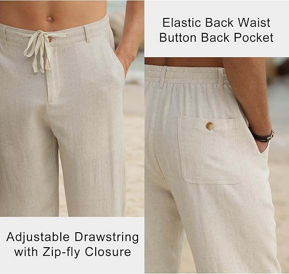 Beige Men Linen Pant By Sartorio Nero
