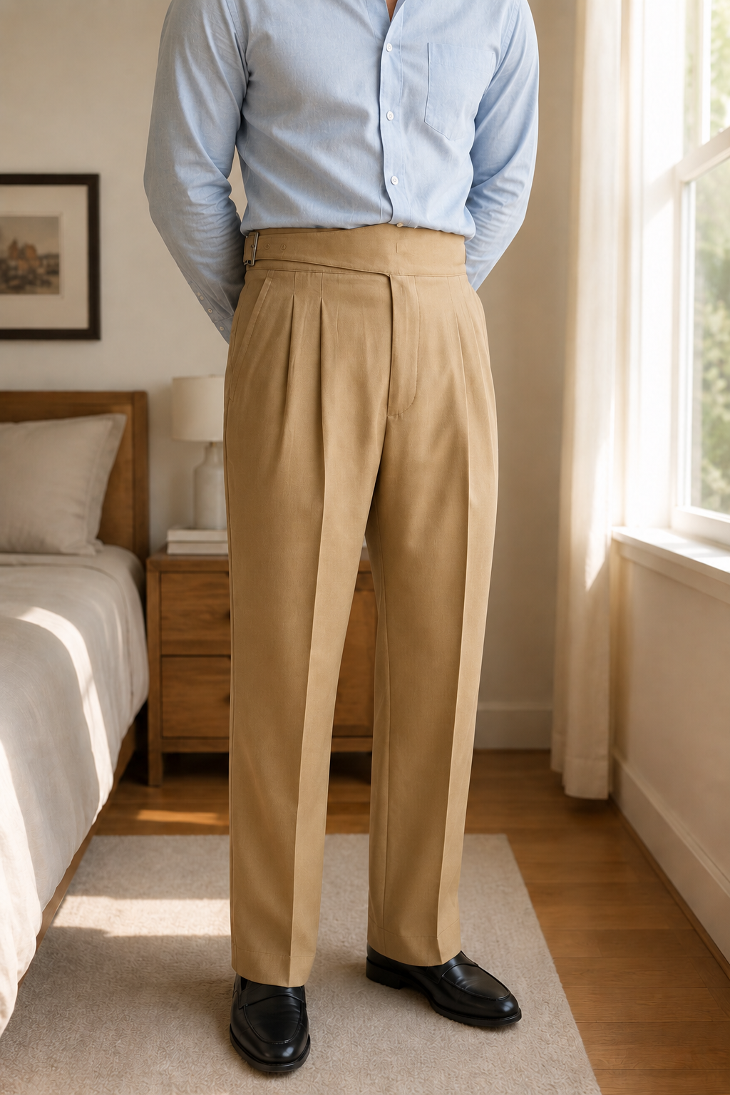 Beige Classic Double Buckle Gurkha Pant By Sartorio Nero