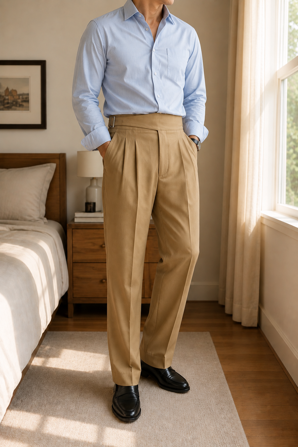 Beige Classic Double Buckle Gurkha Pant By Sartorio Nero