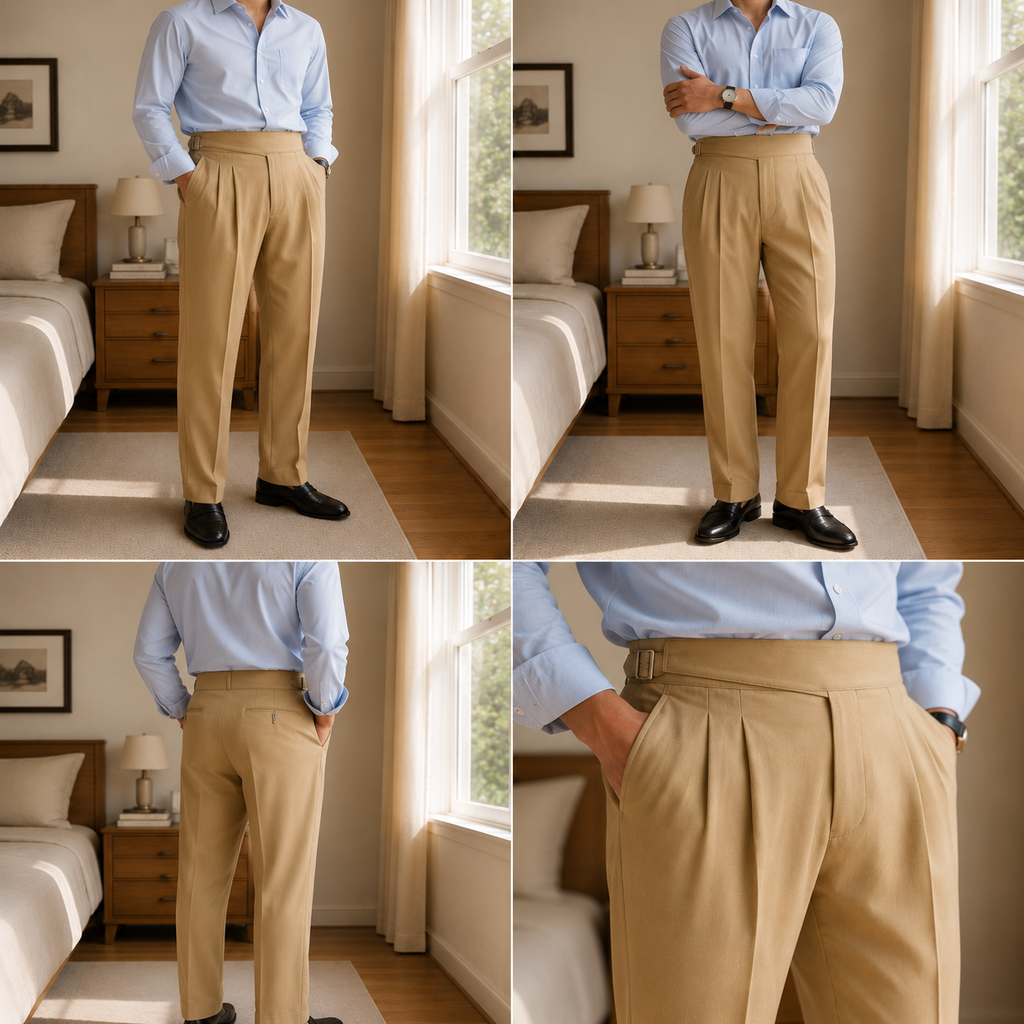 Beige Classic Double Buckle Gurkha Pant By Sartorio Nero