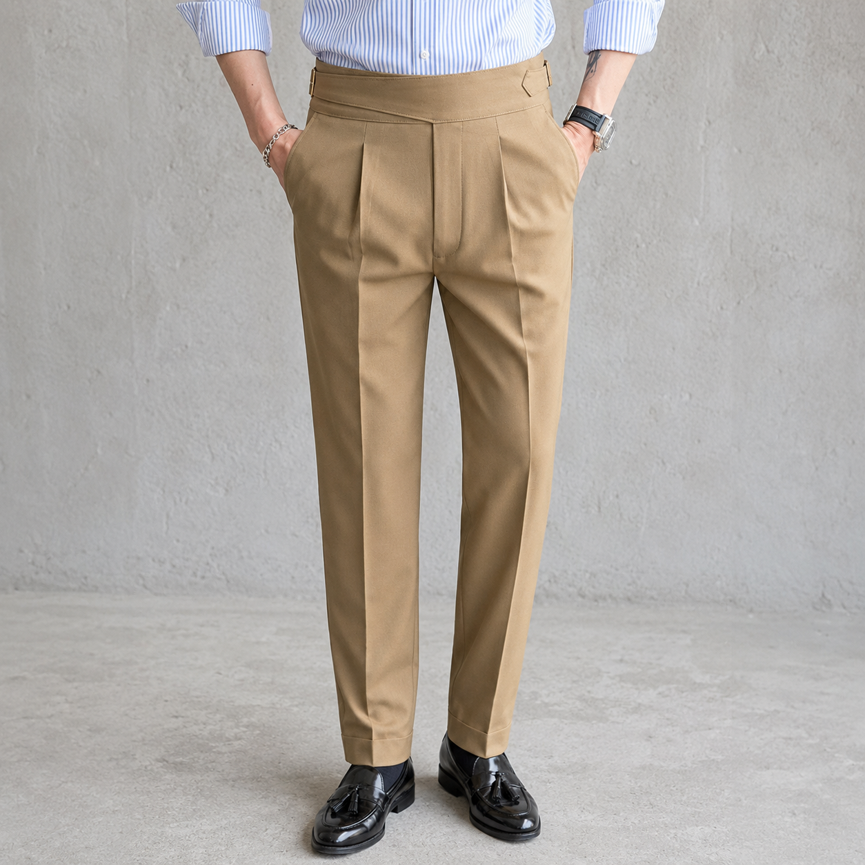 Beige Exotic Gurkha Pant By Sartorio Nero