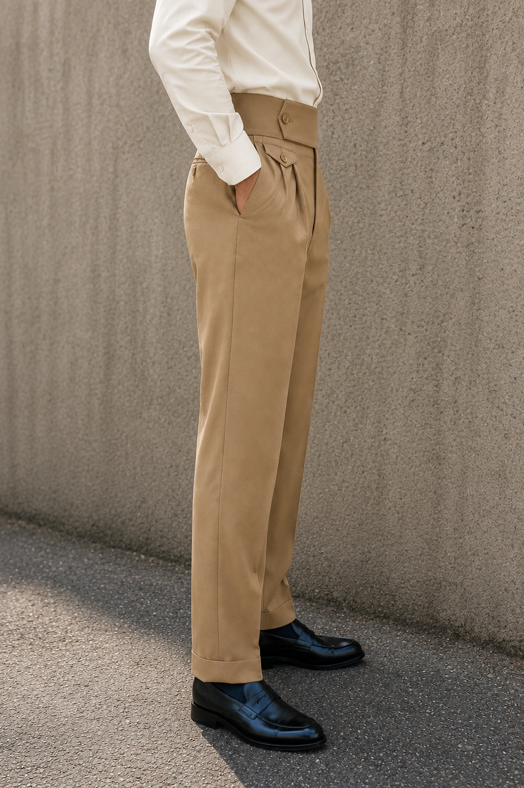 Beige Flap Signature Gurkha Pant By Sartorio Nero