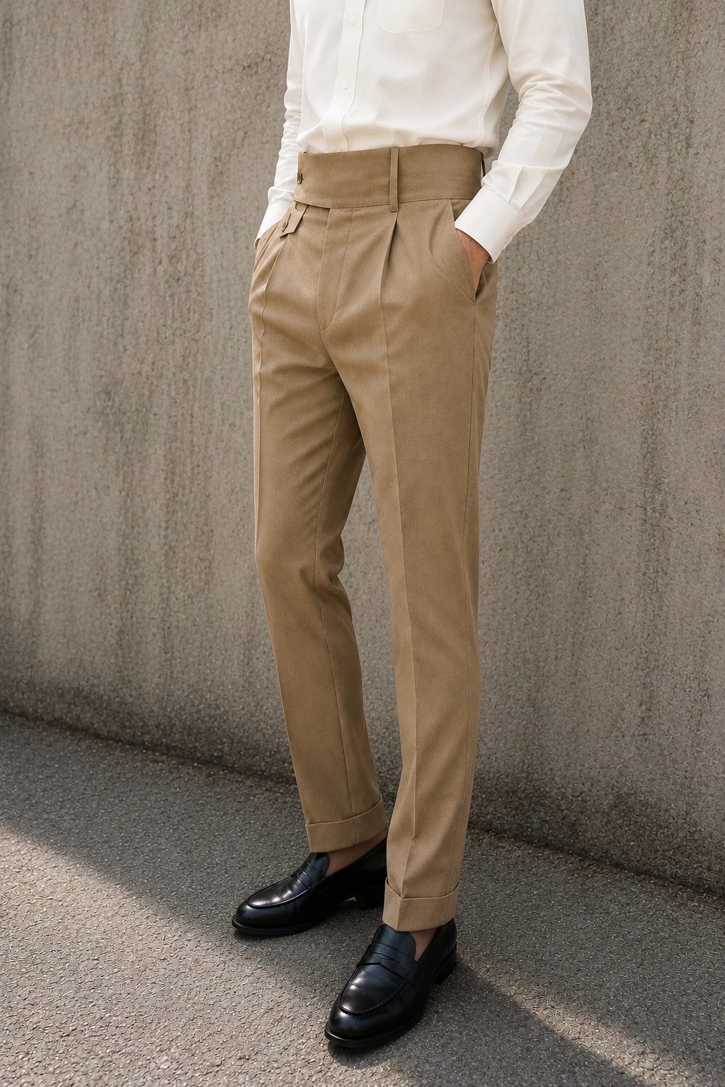 Beige Flap Signature Gurkha Pant By Sartorio Nero