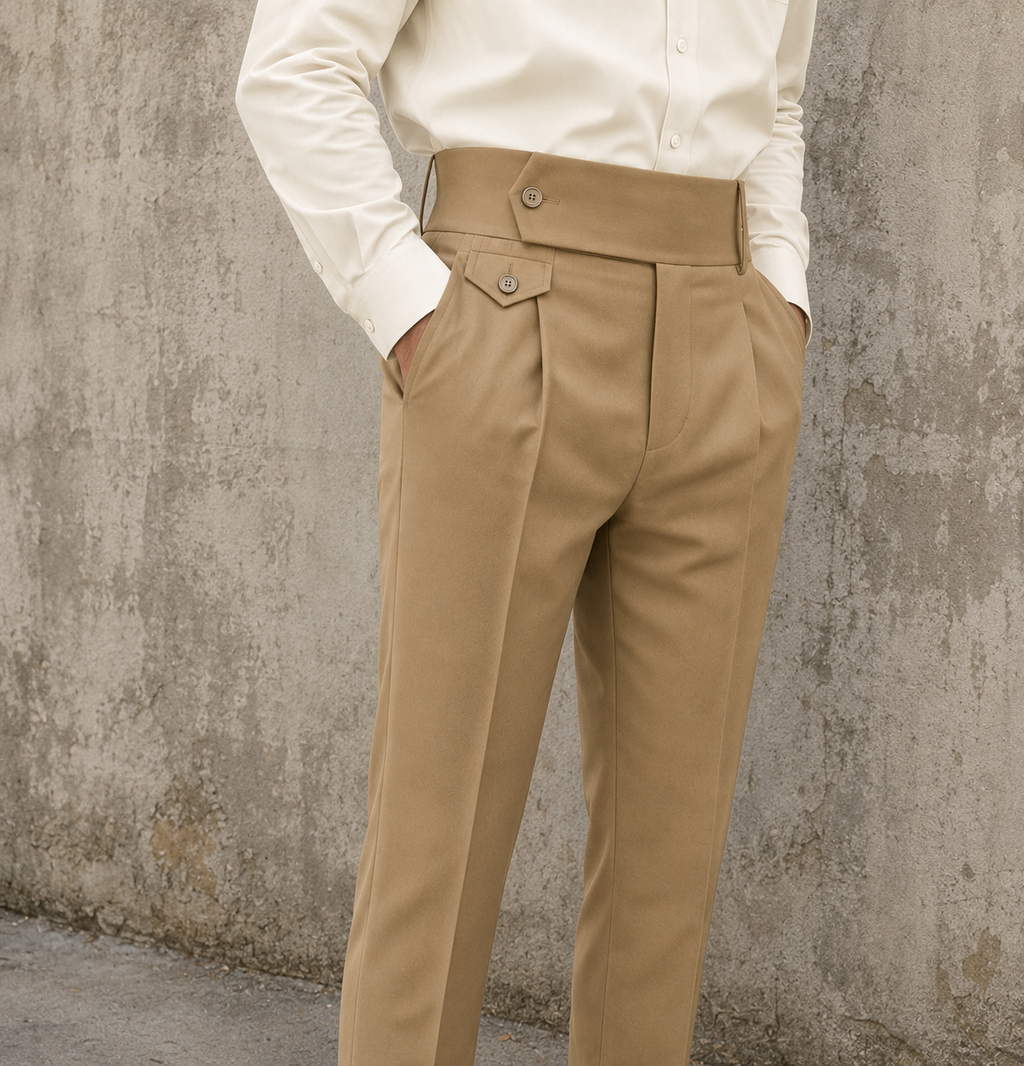 Beige Flap Signature Gurkha Pant By Sartorio Nero