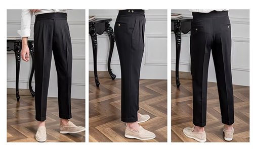 Black Classic Double Button Gurkha Pant By Sartorio Nero