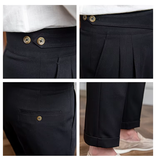 Black Classic Double Button Gurkha Pant By Sartorio Nero