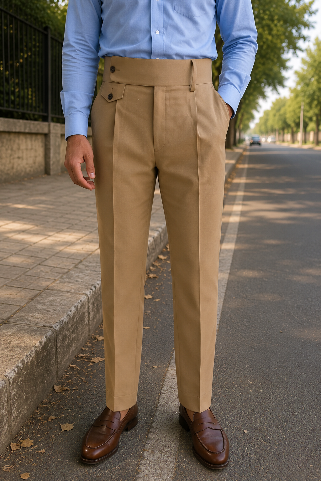 Beige Signature Flap Gurkha Pant By Sartorio Nero