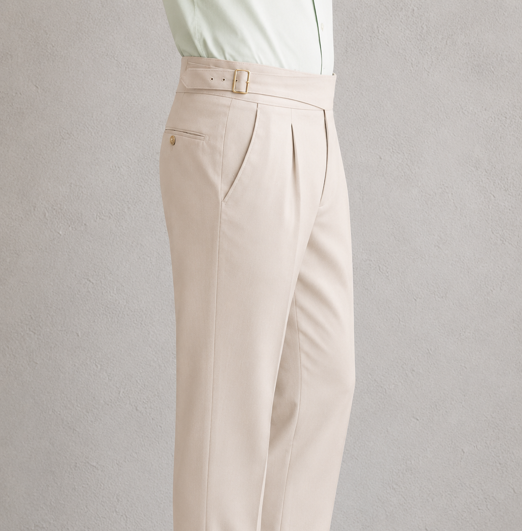 Cream Exotic Gurkha Pant By Sartorio Nero