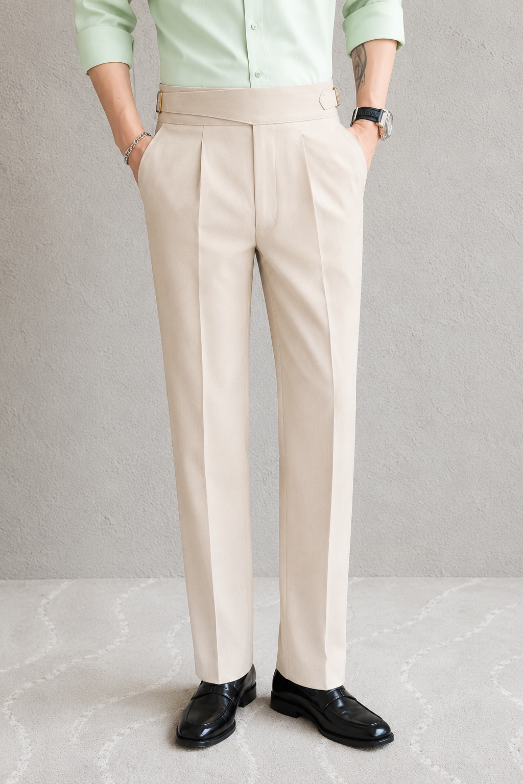 Cream Exotic Gurkha Pant By Sartorio Nero