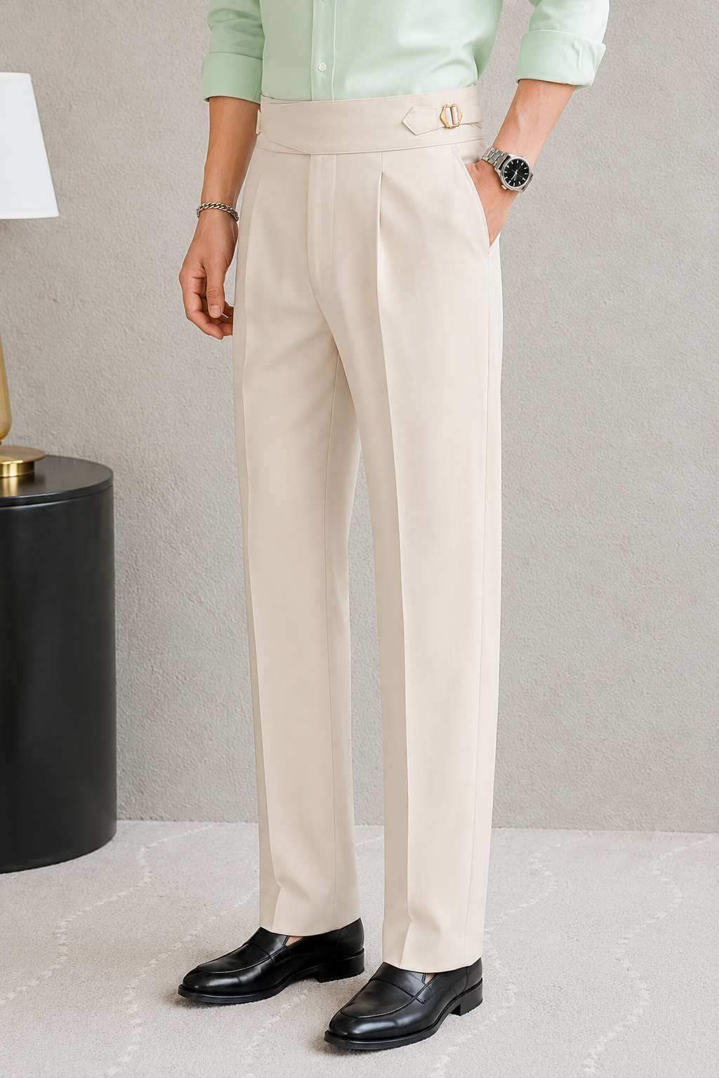 Cream Exotic Gurkha Pant By Sartorio Nero