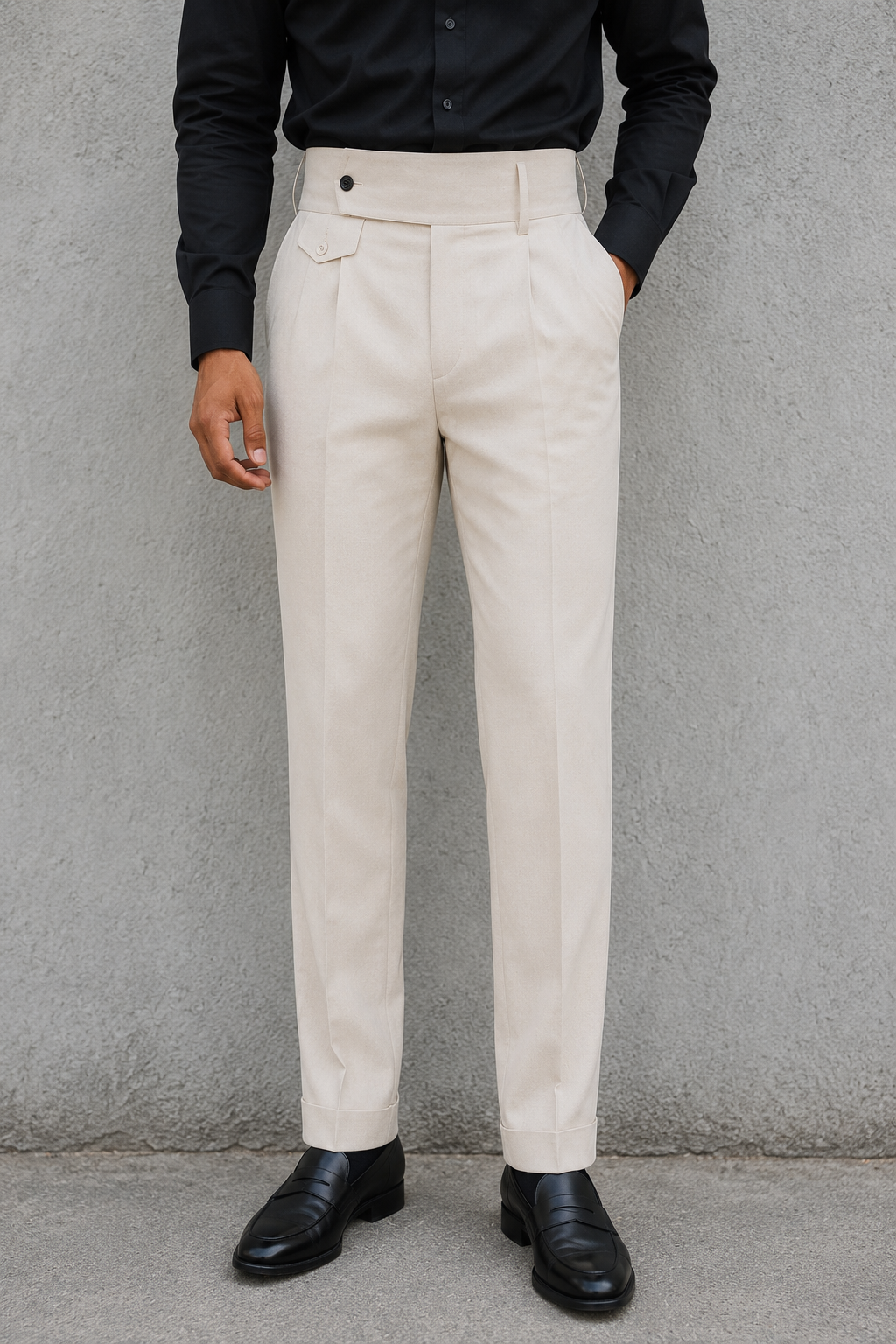 Cream Flap Signature Gurkha Pant By Sartorio Nero