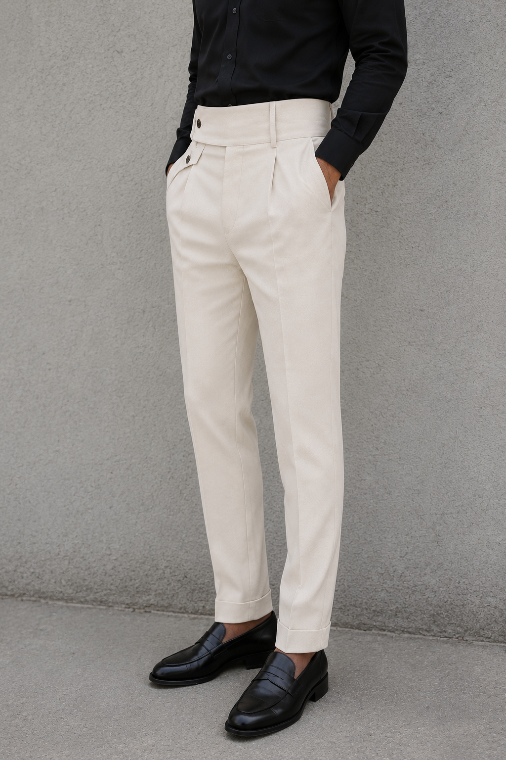 Cream Flap Signature Gurkha Pant By Sartorio Nero