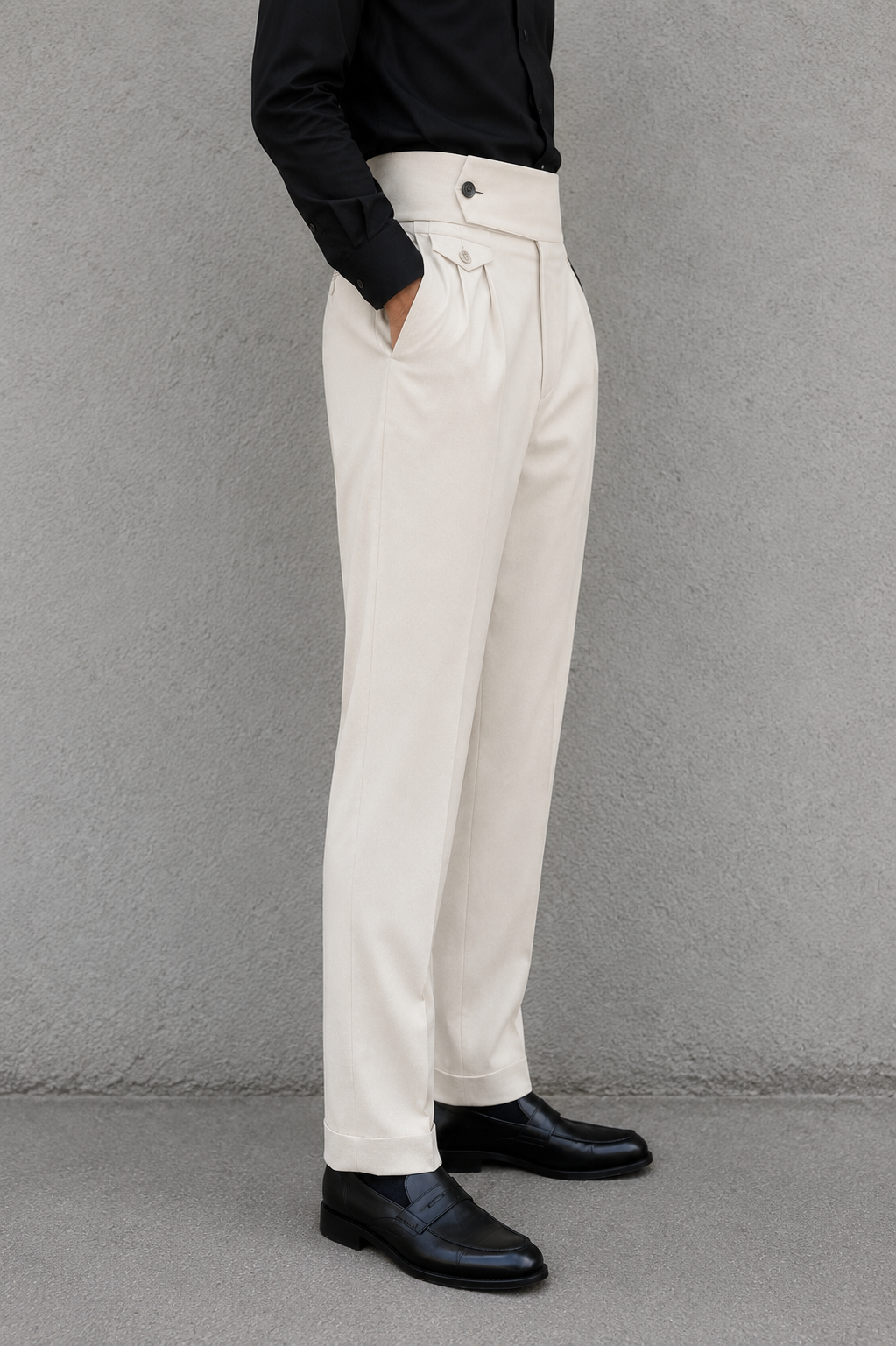Cream Flap Signature Gurkha Pant By Sartorio Nero