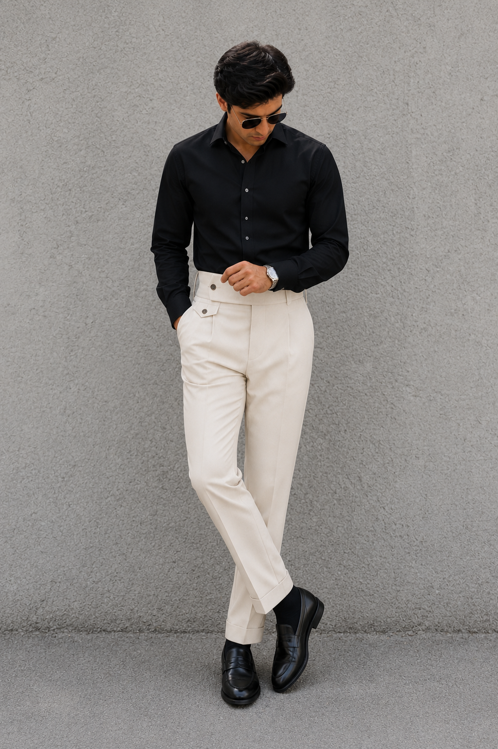 Cream Flap Signature Gurkha Pant By Sartorio Nero