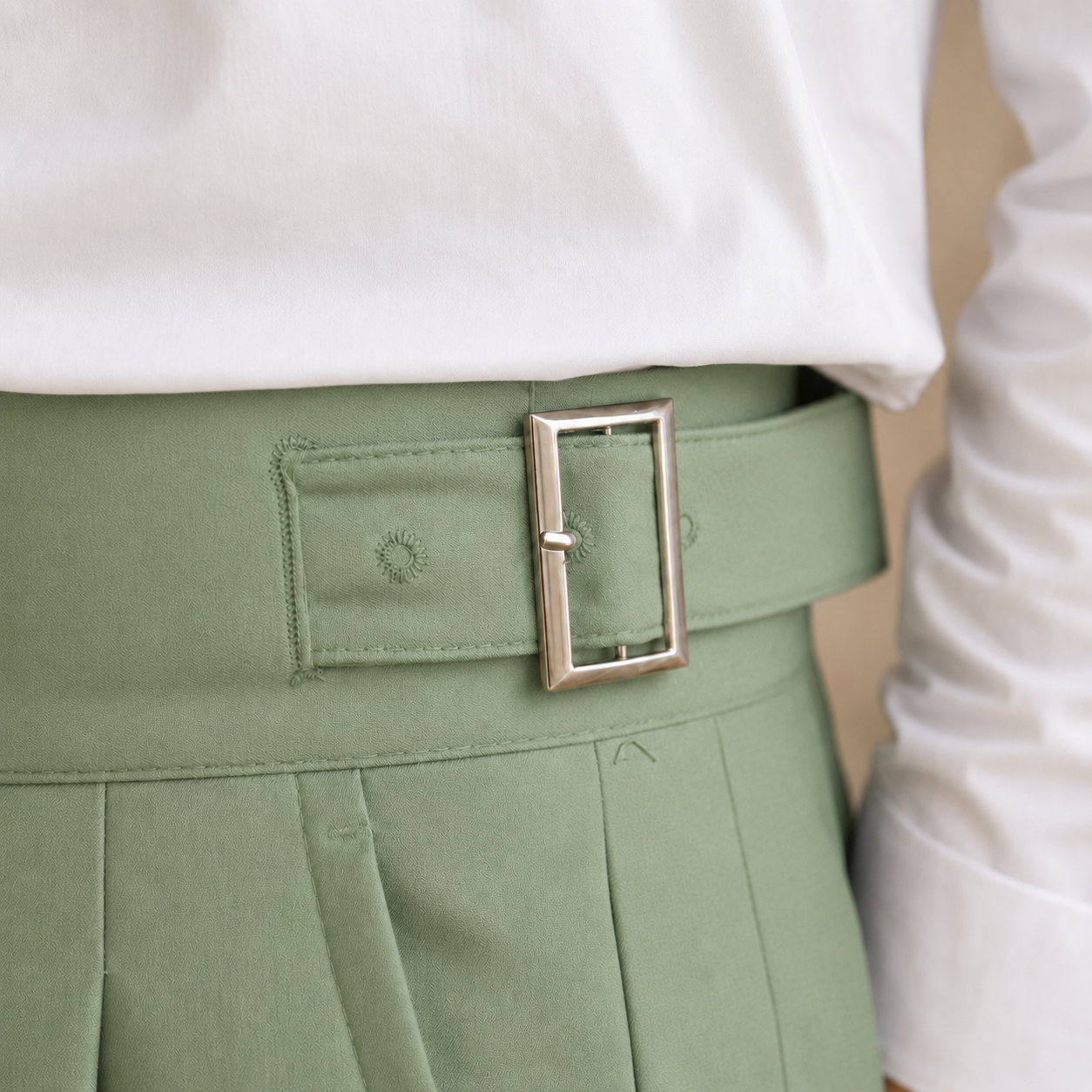 Mint Green Classic Double Buckle Gurkha Pant By Sartorio Nero