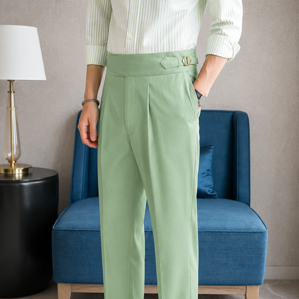 Mint Green Exotic Gurkha Pant By Sartorio Nero