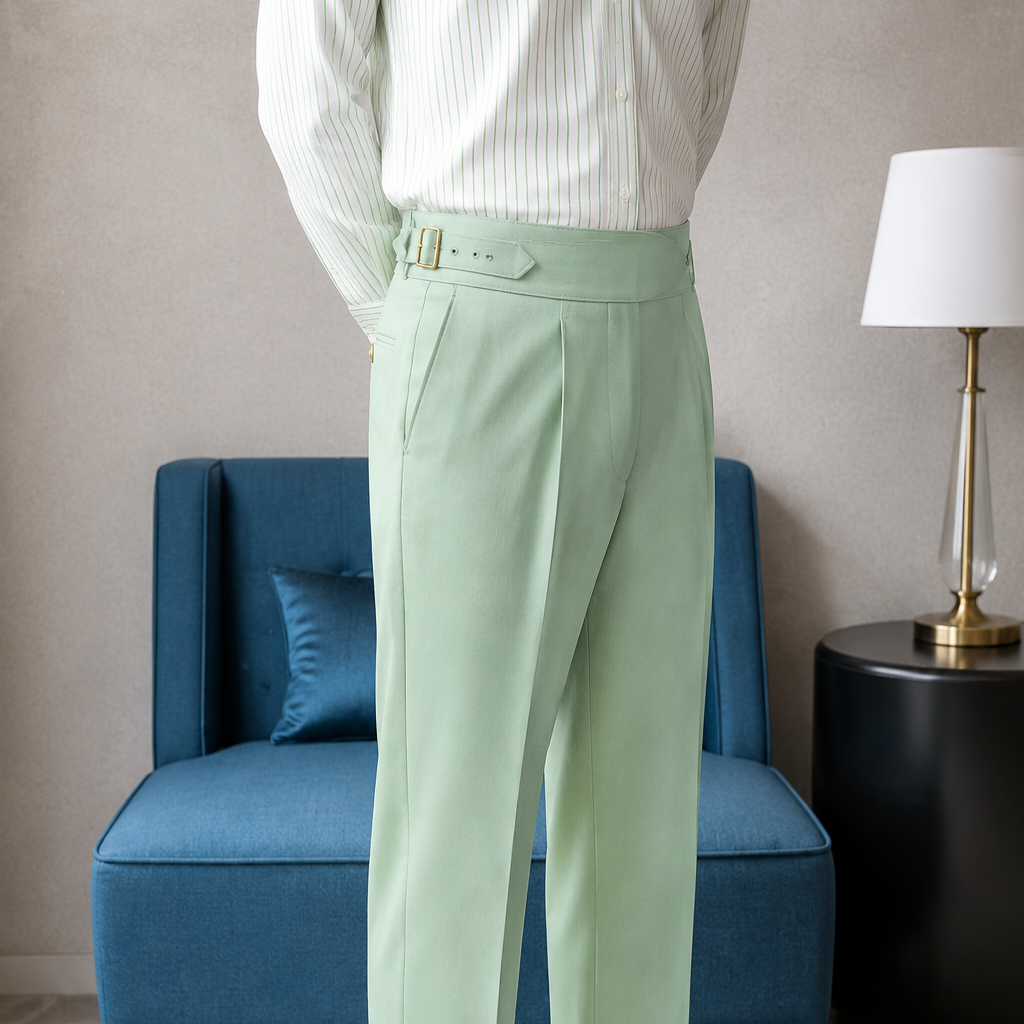 Mint Green Exotic Gurkha Pant By Sartorio Nero
