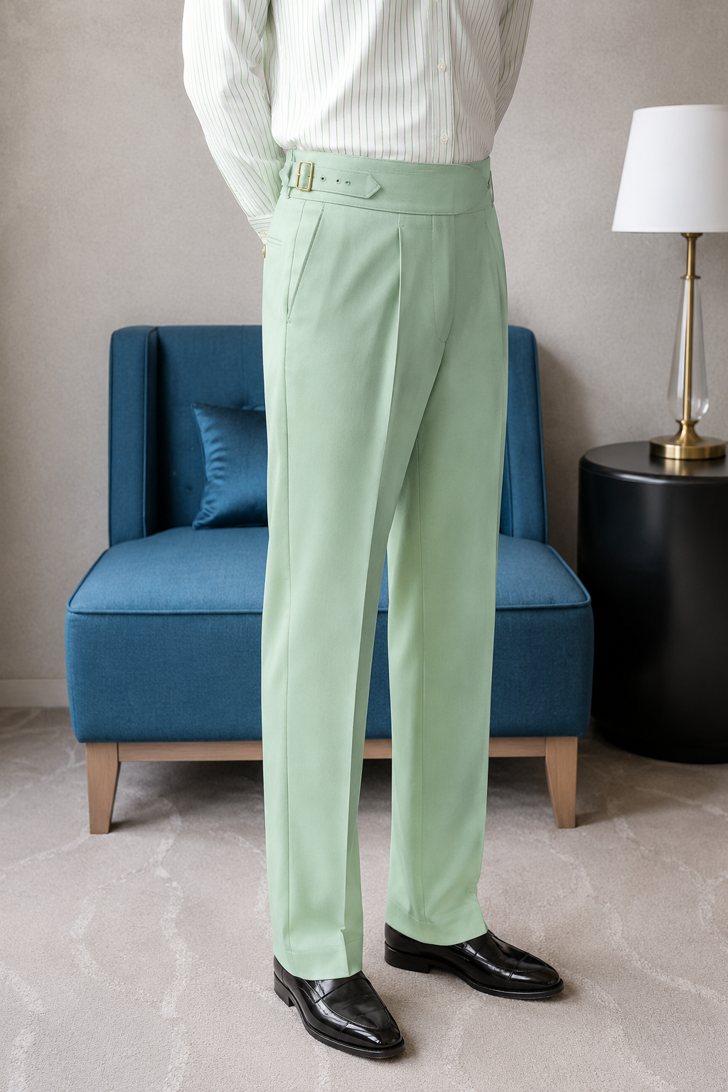 Mint Green Exotic Gurkha Pant By Sartorio Nero