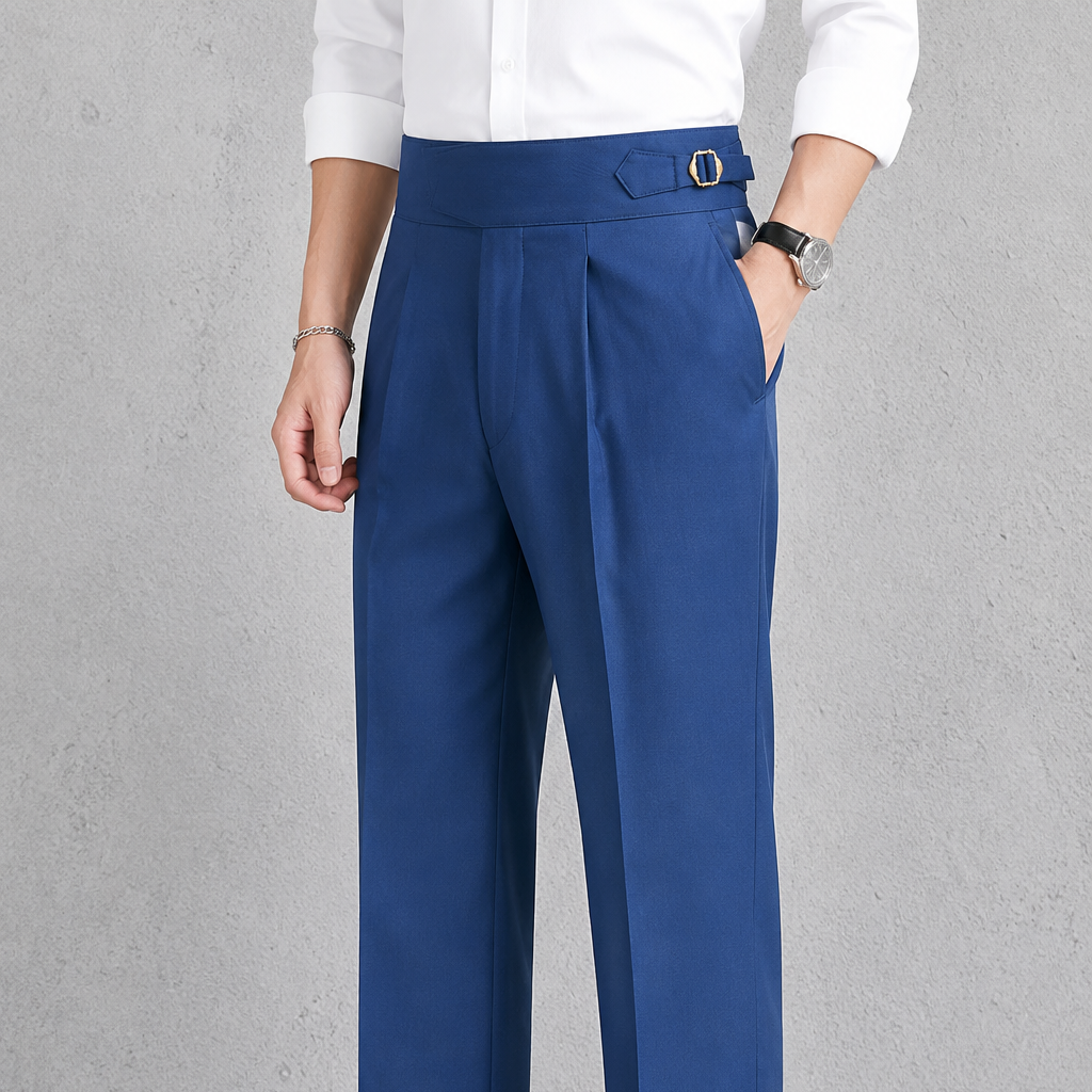 Navy Blue Exotic Gurkha Pant By Sartorio Nero