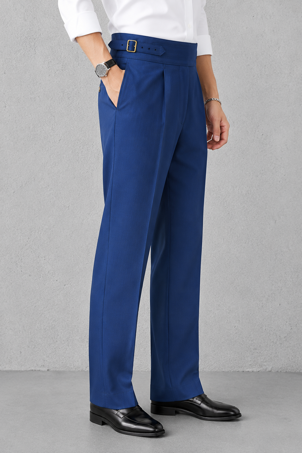 Navy Blue Exotic Gurkha Pant By Sartorio Nero