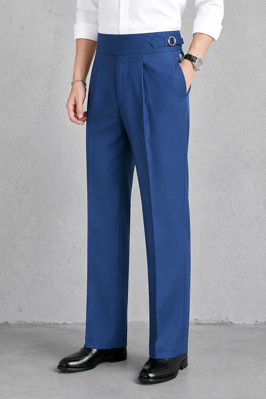 Navy Blue Exotic Gurkha Pant By Sartorio Nero