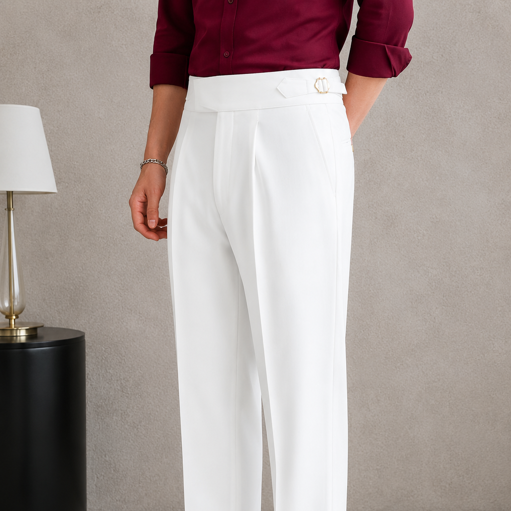 White Exotic Gurkha Pant By Sartorio Nero