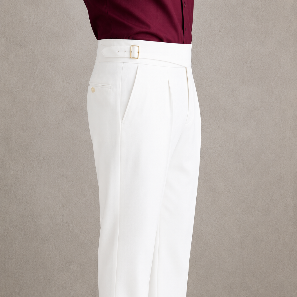 White Exotic Gurkha Pant By Sartorio Nero