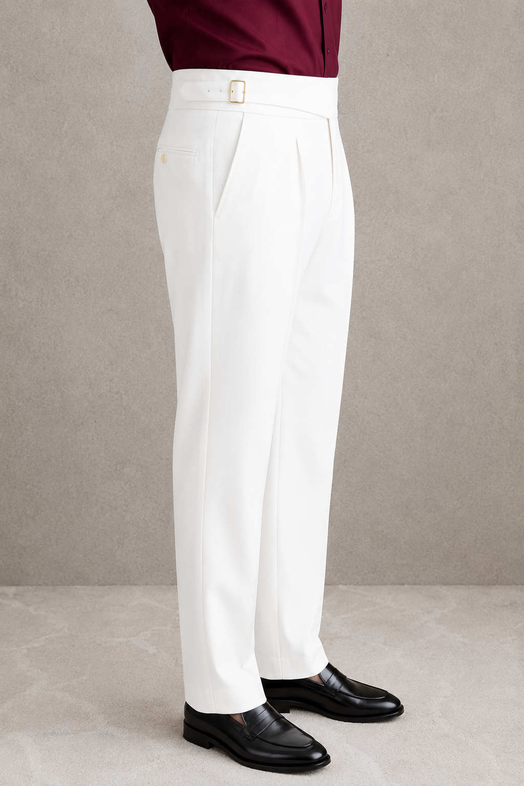 White Exotic Gurkha Pant By Sartorio Nero
